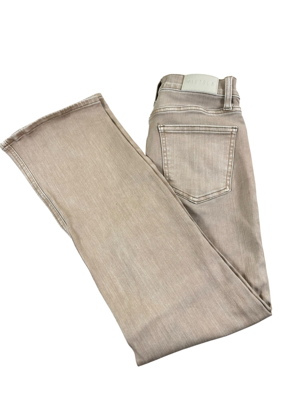 PISTOLA Lennon High Rise Crop Boot Jeans Mink Snow Taupe Sz 25 Stretch Neutral - Picture 16 of 16